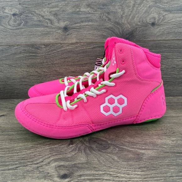 Rudis Colt 3.0 Wrestling Boxing Shoes Neon Pink Lime Green Mens Size 11.5 - Picture 1 of 10